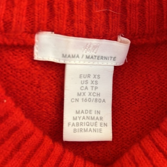 H&M Wool Blend Orange Knit Long Sleeve Maternity Crewneck Sweater Size XS - Picture 6 of 7